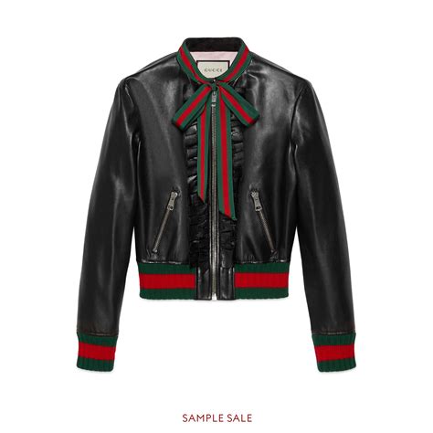 gucci leather jacket green|Gucci leather jacket women's.